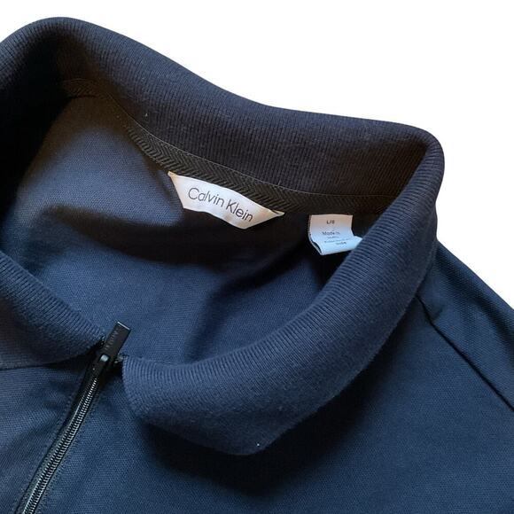 Calvin Klein Men’s Logo Quarter Zip. Short Sleeve. Sapphire Size Large - Picture 2 of 10